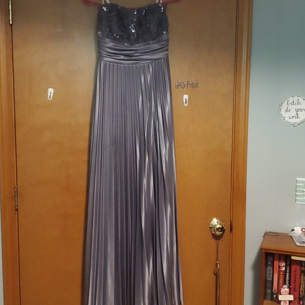 Silver prom dress